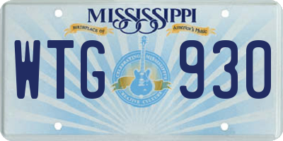 MS license plate WTG930