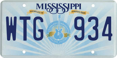 MS license plate WTG934