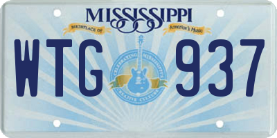 MS license plate WTG937