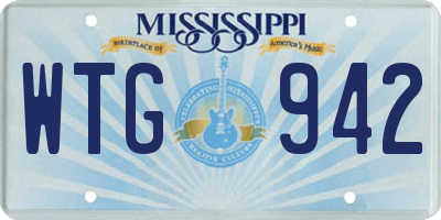 MS license plate WTG942