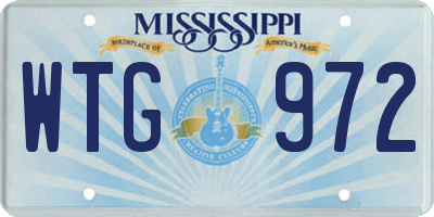 MS license plate WTG972