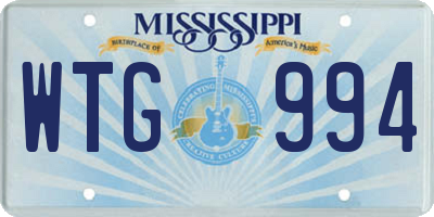 MS license plate WTG994