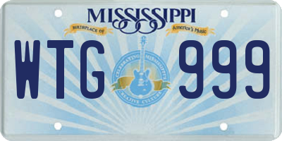 MS license plate WTG999