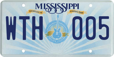MS license plate WTH005