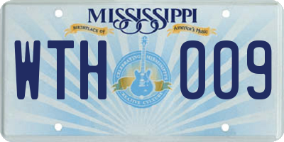MS license plate WTH009