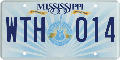 MS license plate WTH014