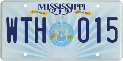 MS license plate WTH015
