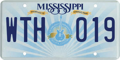 MS license plate WTH019
