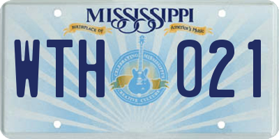 MS license plate WTH021