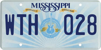 MS license plate WTH028