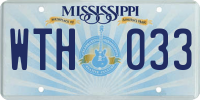 MS license plate WTH033