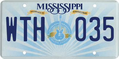 MS license plate WTH035