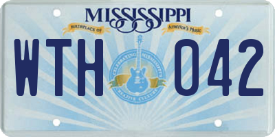 MS license plate WTH042