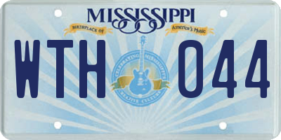 MS license plate WTH044