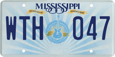 MS license plate WTH047
