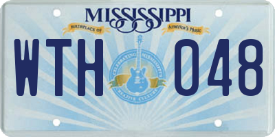 MS license plate WTH048