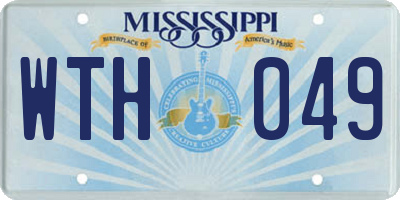 MS license plate WTH049
