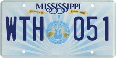 MS license plate WTH051