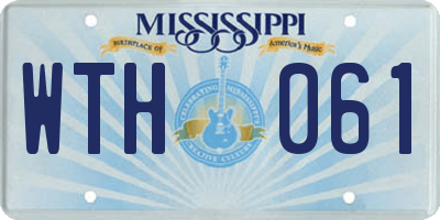 MS license plate WTH061