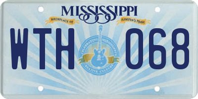 MS license plate WTH068