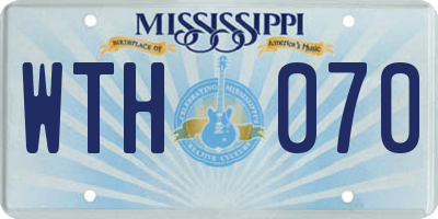 MS license plate WTH070