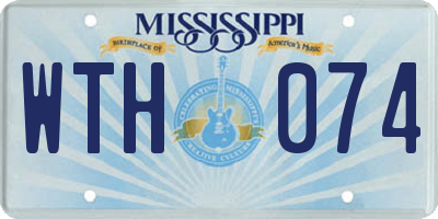 MS license plate WTH074
