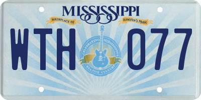 MS license plate WTH077