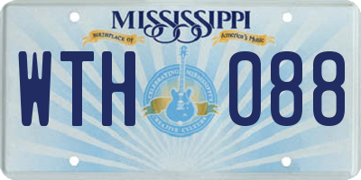 MS license plate WTH088