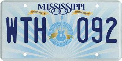 MS license plate WTH092