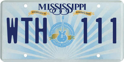 MS license plate WTH111