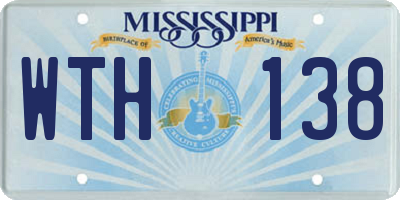 MS license plate WTH138
