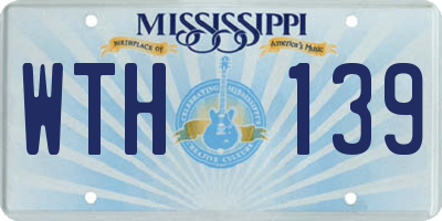MS license plate WTH139