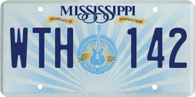 MS license plate WTH142
