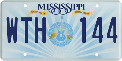 MS license plate WTH144