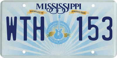 MS license plate WTH153