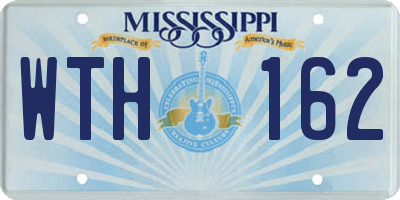 MS license plate WTH162