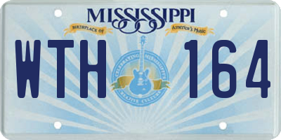 MS license plate WTH164