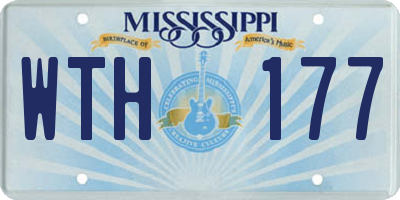 MS license plate WTH177