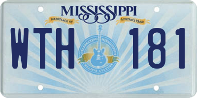 MS license plate WTH181
