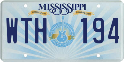 MS license plate WTH194