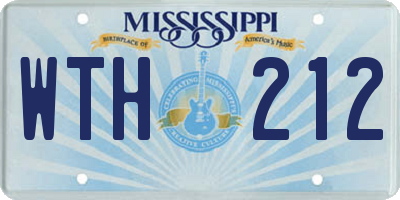 MS license plate WTH212