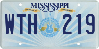MS license plate WTH219