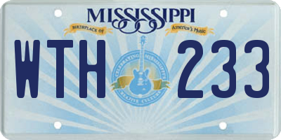 MS license plate WTH233