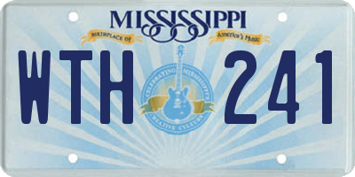 MS license plate WTH241