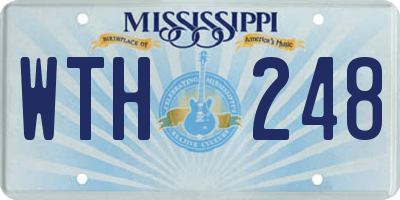 MS license plate WTH248