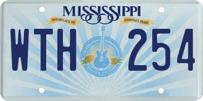MS license plate WTH254