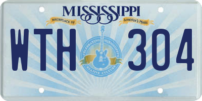 MS license plate WTH304