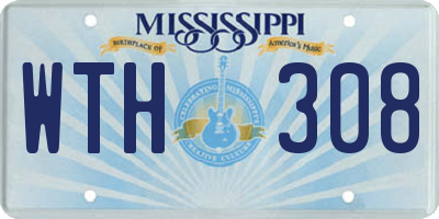 MS license plate WTH308