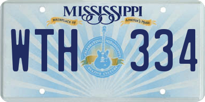 MS license plate WTH334