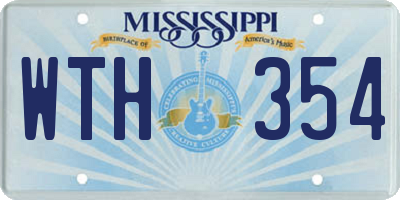MS license plate WTH354